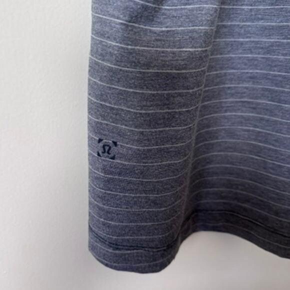 Lululemon Evolution Polo Deft Stripe Heathered True Navy Size XXL - Picture 6 of 6